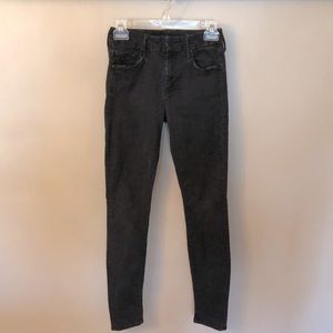 MOTHER  SIZE 27 THE LOOKER MID RISE SKINNY JEANS ‘NOT GUILTY" BLACK STRETCH